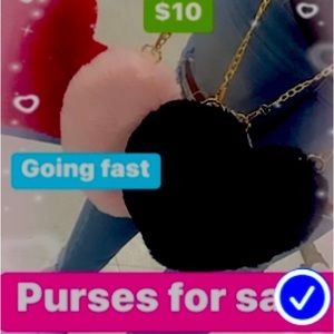 Valentine day purses pink black and red